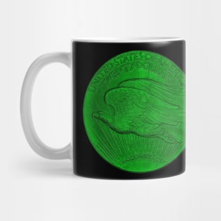 USA Twenty Dollars Coin in Green Mug